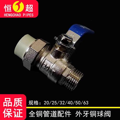 PPR外丝外牙活接铜球阀热熔阀门202532 4分6分1寸PPR水管管件配件