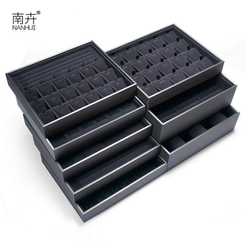 南卉大容量首饰收纳盒翻盖珠宝展示盘戒指手镯项链耳钉手链存货盘
