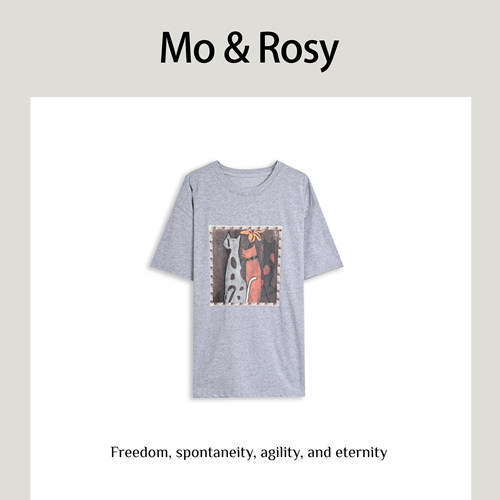 【入驻首秀】MO&ROSY【晨曦】百搭圆领个性短袖MR327C027