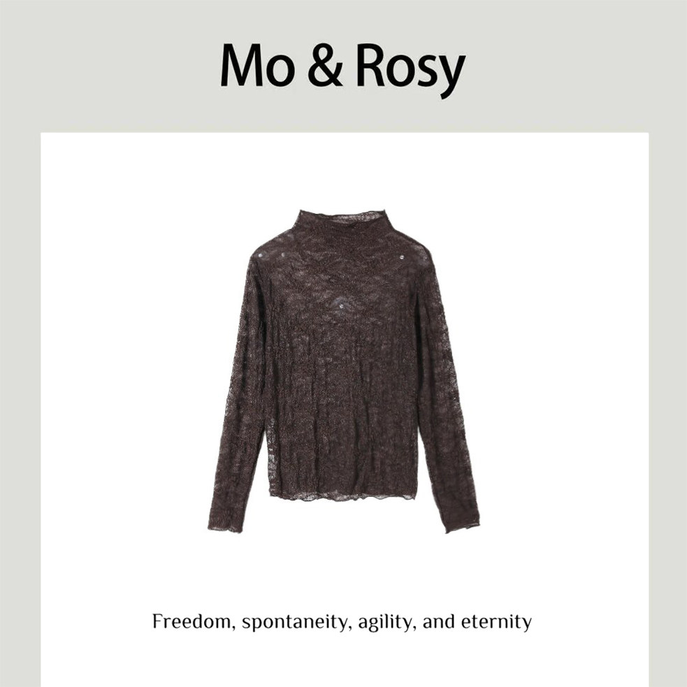 MO&ROSY【纯氧少女】  百搭个性中领打底上衣MR821D042