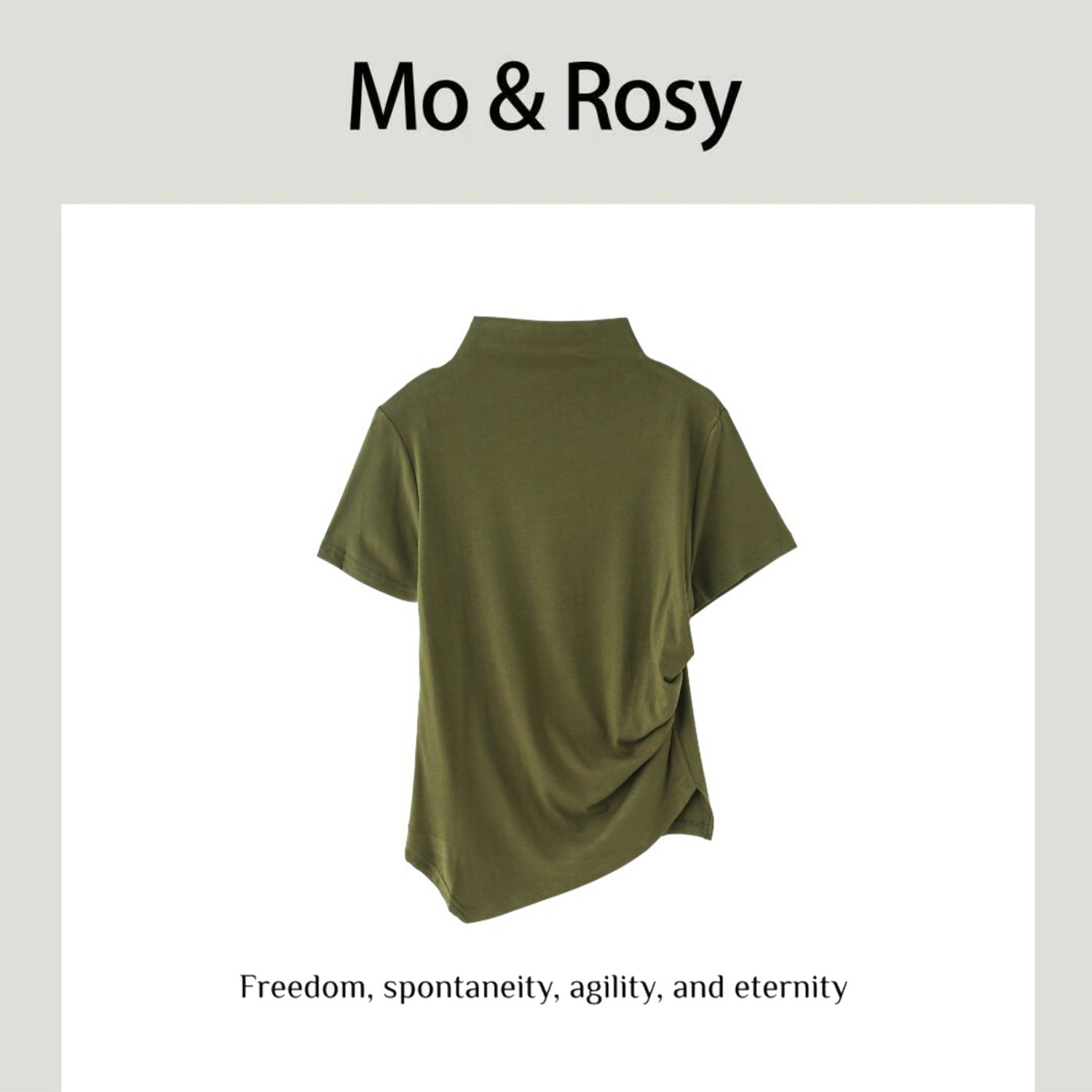 MO&ROSY【戴莉公主】 百搭个性高领气质短袖MR821J121