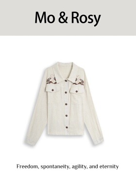 【入驻首秀】MO&ROSY【知更晨灰】小众刺绣翻领衬衫MR327S064