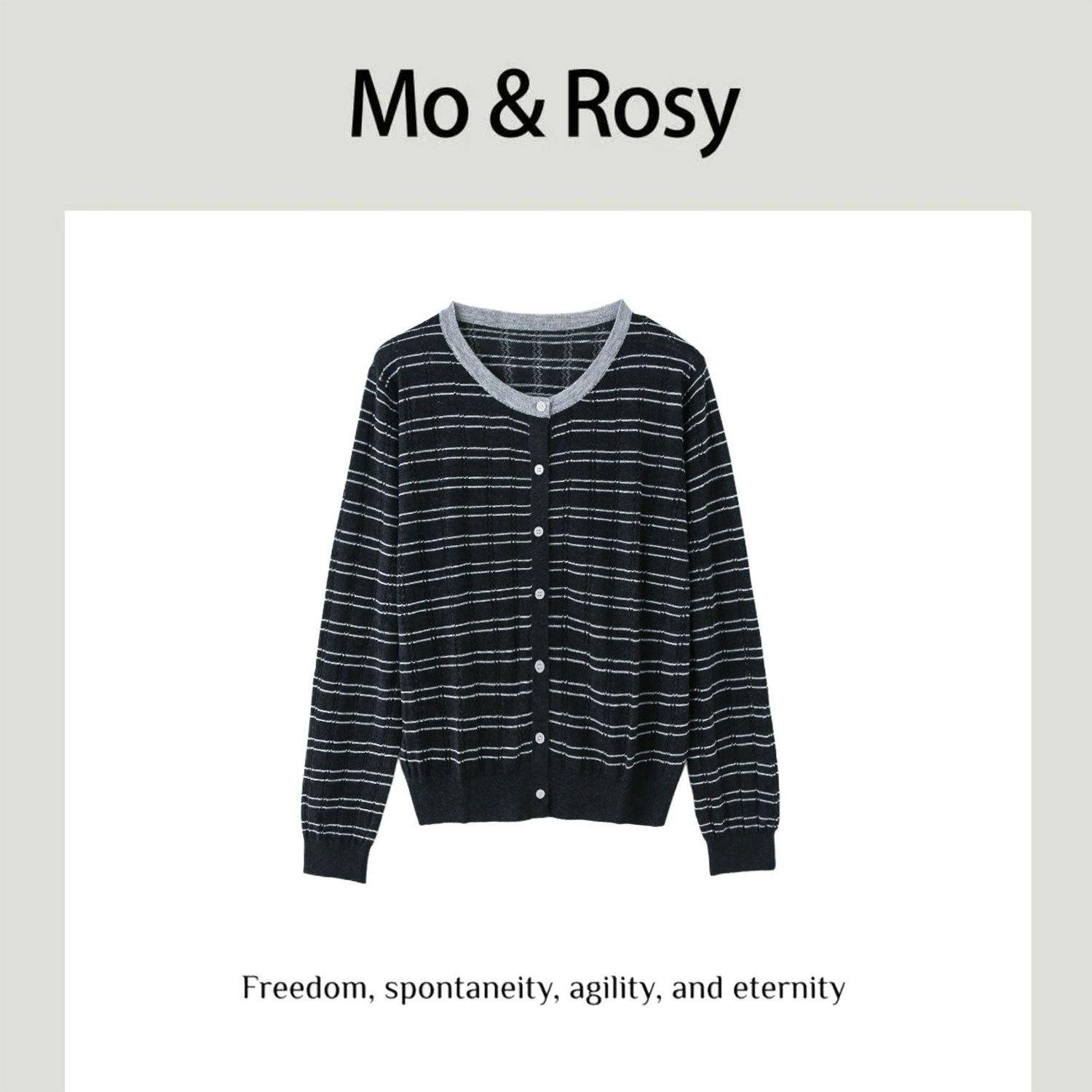 MO&ROSY【苏黎日记】  百搭撞色开衫毛衣外套MR821W037