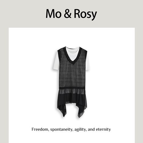 【入驻首秀】MO&ROSY【鬼马周刊】绑带收腰个性套装MR327C023