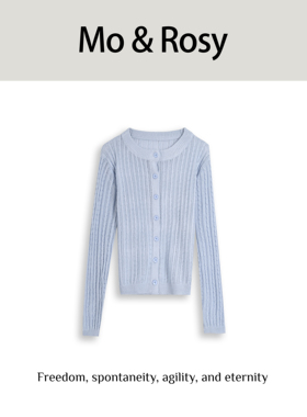 MO&ROSY 【巴黎周末】  个性扣子圆领针织上衣MR327W112