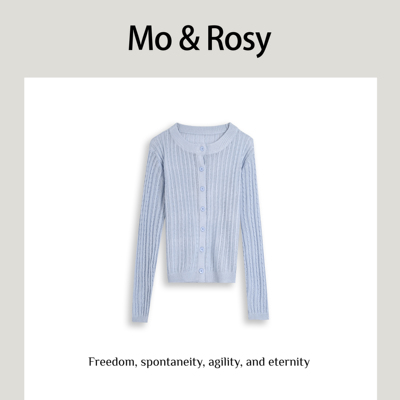 【入驻首秀】MO&ROSY【巴黎周末】个性扣子圆领针织上衣MR327W112
