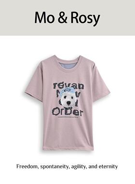 MO&ROSY 【萌宠】 个性小狗印花圆领短袖MR327C029