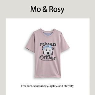 小狗印花圆领短袖 MR327C029 个性 萌宠 入驻首秀 MO&ROSY