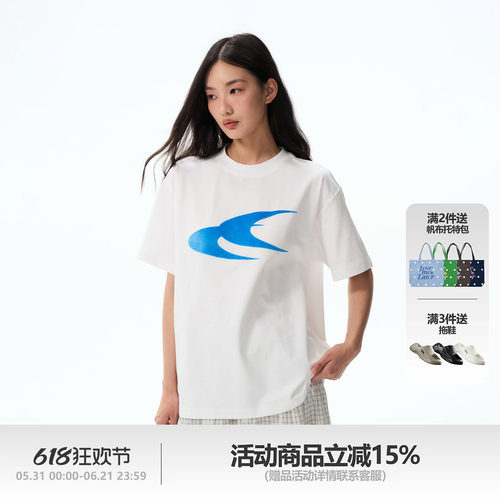 LML燕尾LOGO植绒贴布短袖