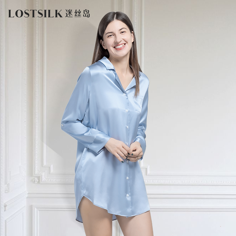 中长款桑蚕丝家居服亲肤透气日常