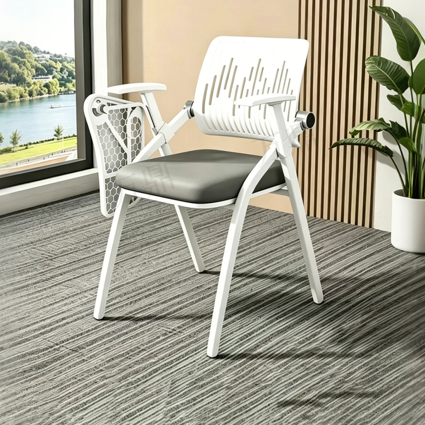 万鼎折叠培训椅带桌板加厚加粗图片