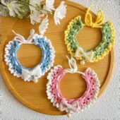 2026春季 宠物用品针织围脖可爱猫咪配饰公主风围巾狗狗高级感项圈