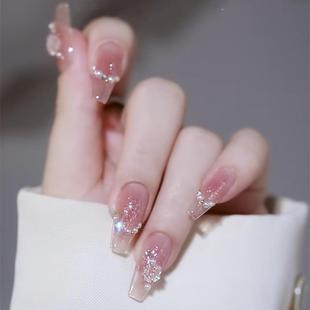 24pcs Press Jelly Long Set Short Fake Acrylic Nails Coff