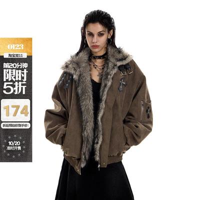 【前20分钟5折 10/20晚20点上新】0123start 毛领座山雕棉服外套