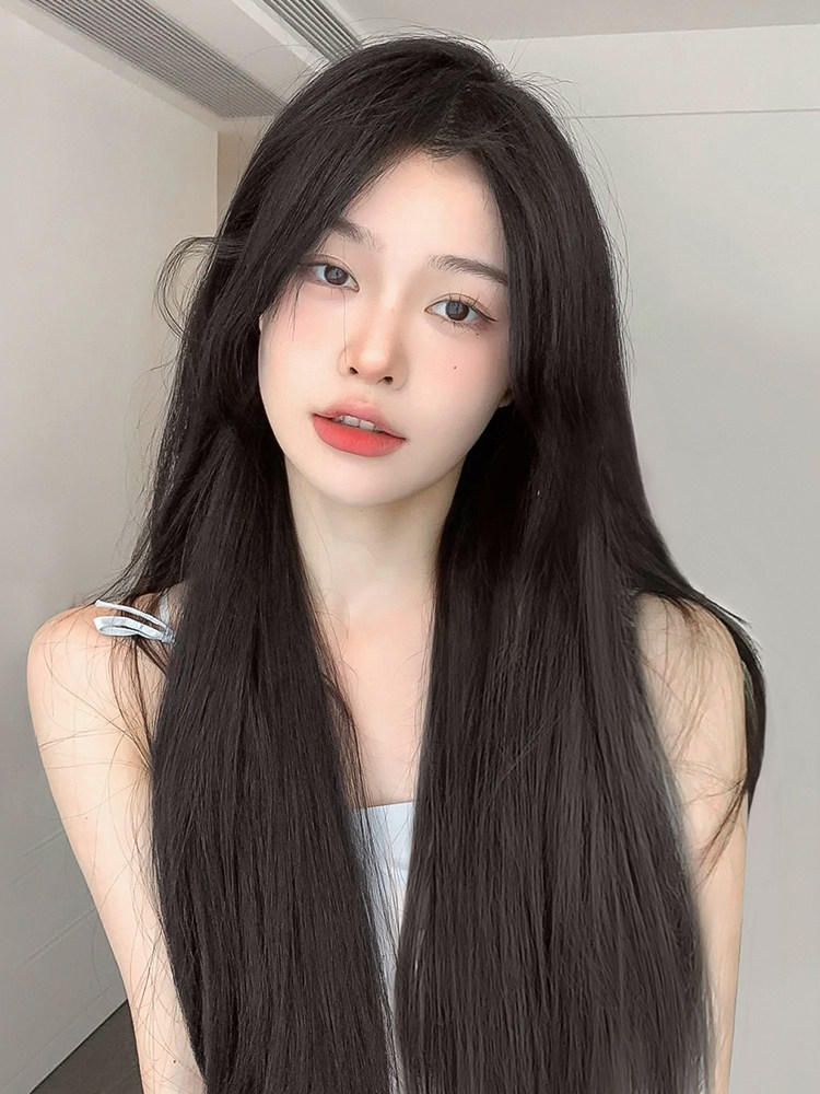 美宿蕾丝假发女长发自然中分八字长直发仿全真人发假发女全头套