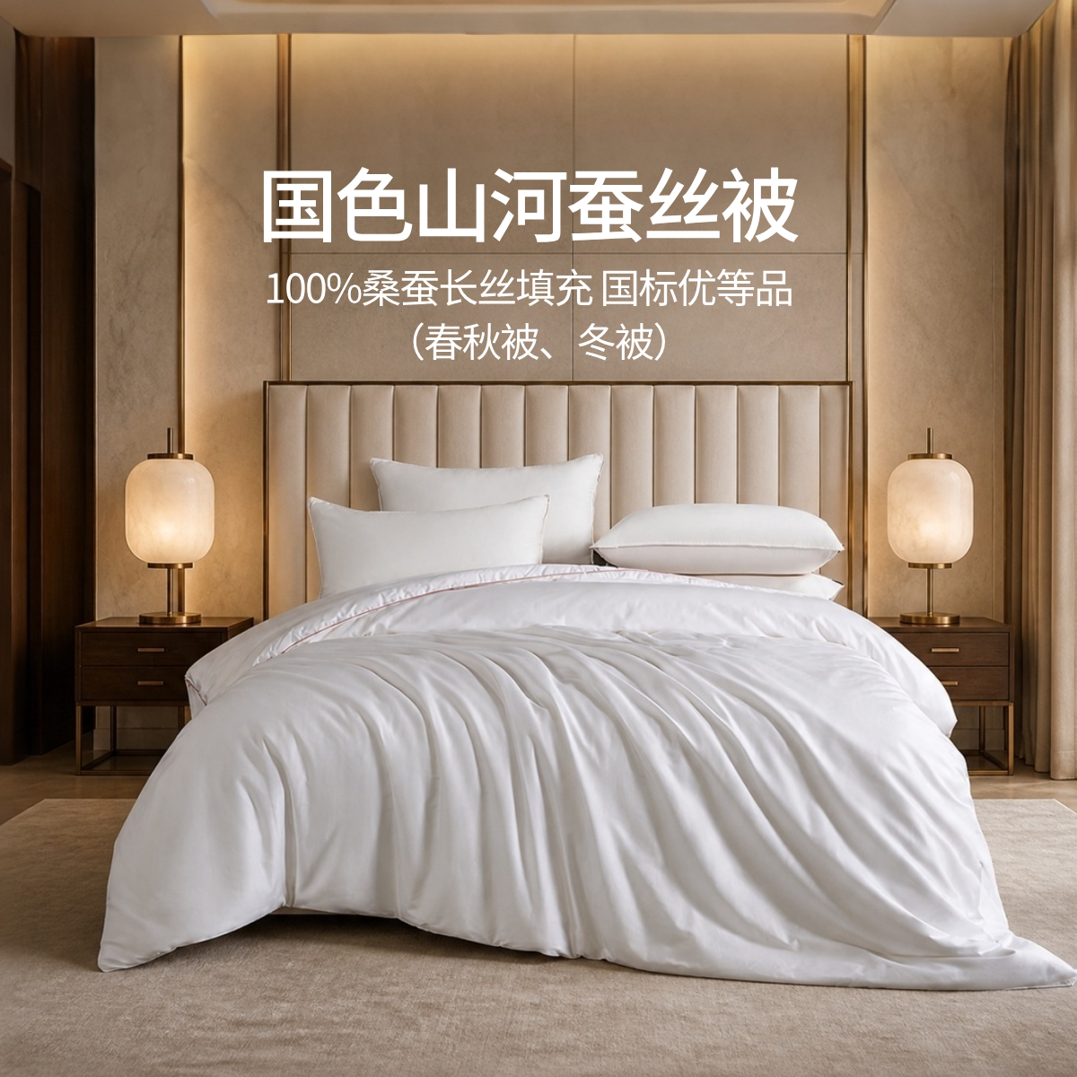 东方甄选100%桑蚕丝被子母被芯长丝丝胎抗菌防螨优等品加厚保暖