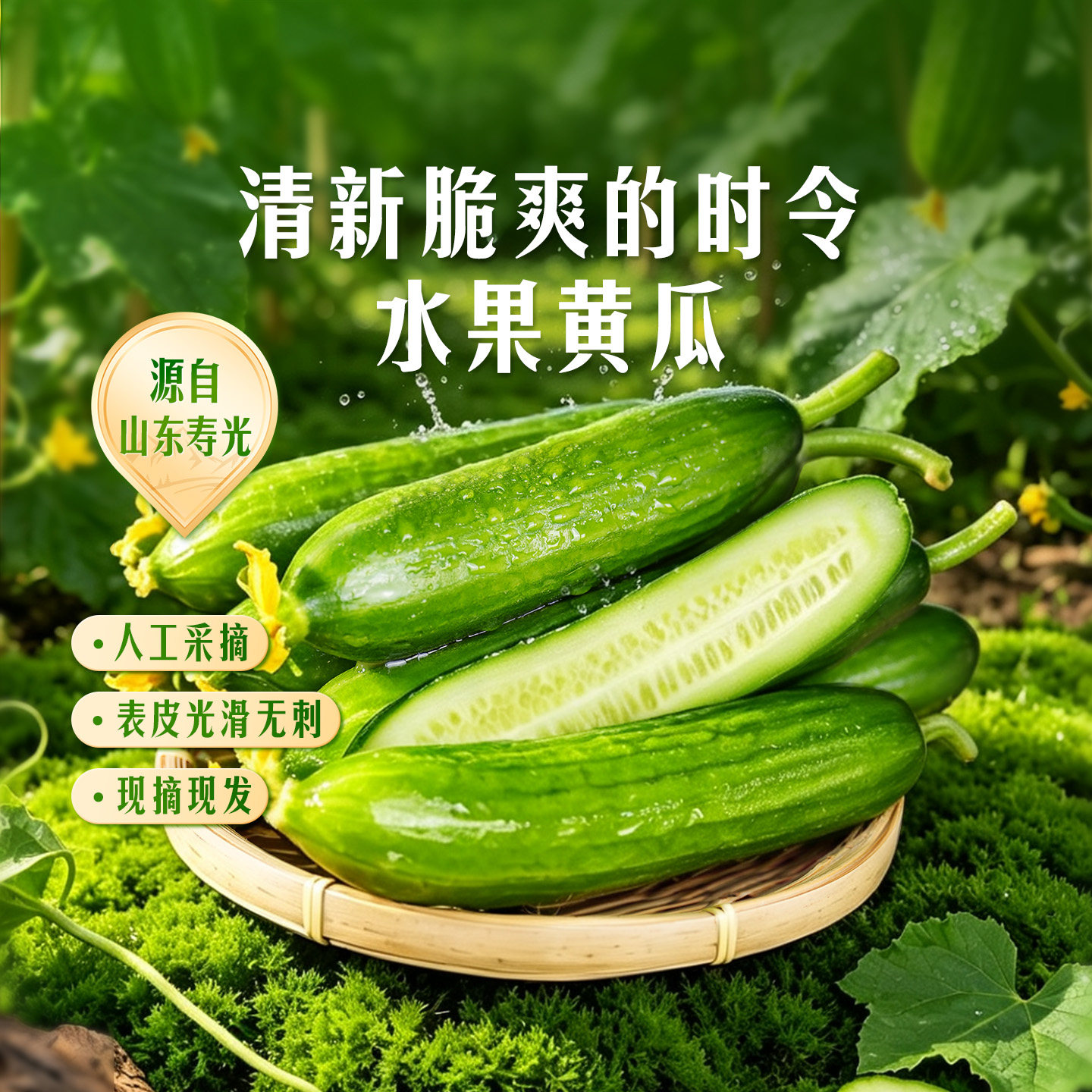东方甄选水果黄瓜新鲜生吃当季蔬菜时令生鲜无刺小黄瓜整箱