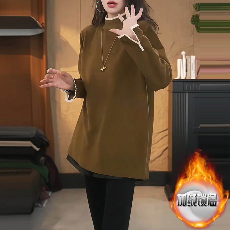 极简风高领长袖打底衫女秋