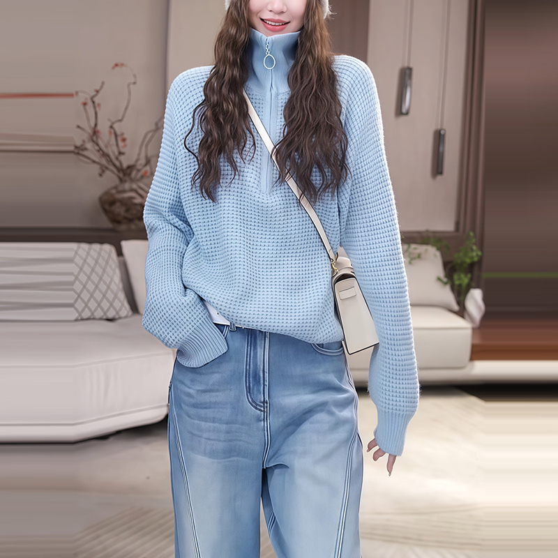 半拉链毛衣女秋冬季新款