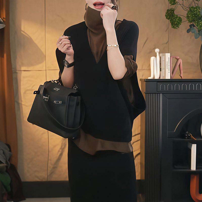 SJ-PDD时尚气质简约百搭时尚套装早春显瘦上衣两件套