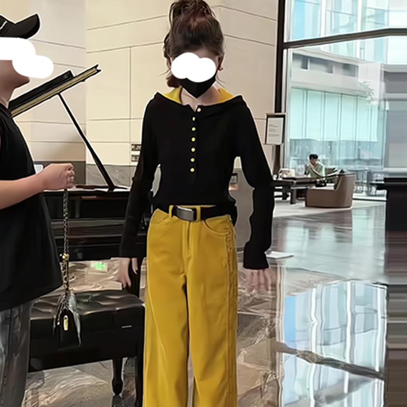 美式设计感半开领拼色连帽卫衣