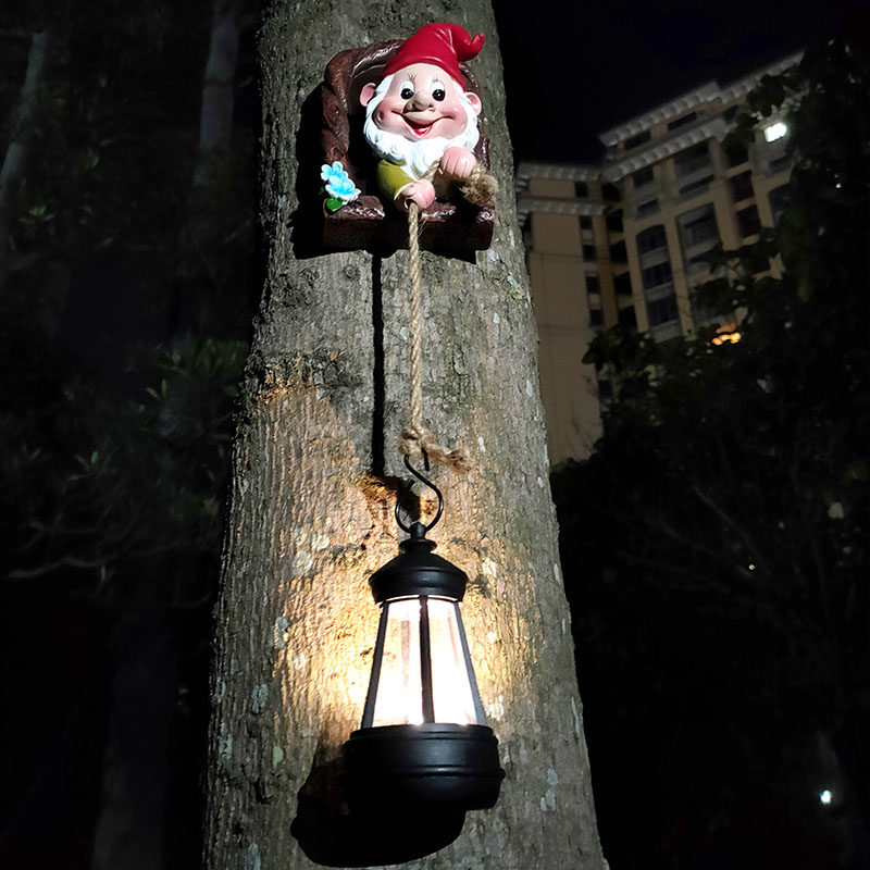 创意阳台圣诞小精灵摆件户外太阳能氛围灯灯庭院花园布置装饰挂件