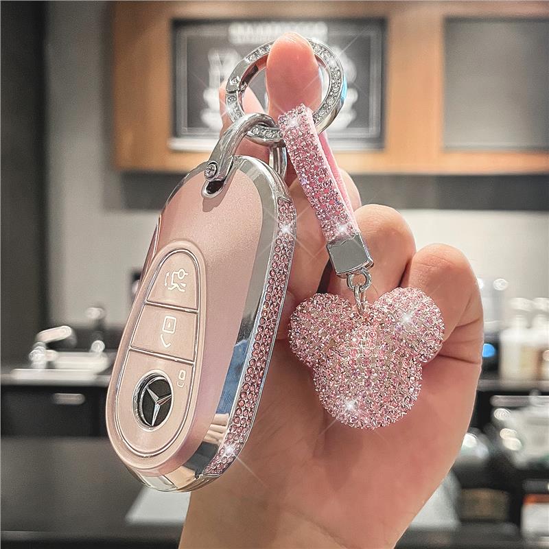 适用奔驰钥匙套25款新C级E级C260L车E300壳GLC/CLE/EQE/A/S级扣女