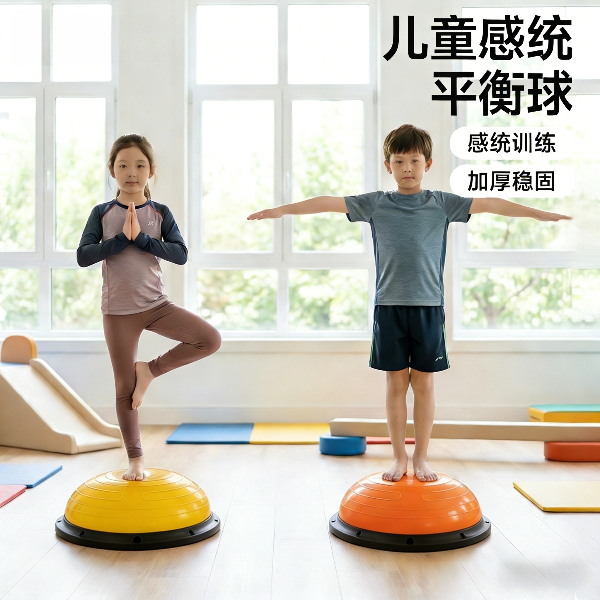 波速球儿童专用脚踩家用半圆平衡球感统训练蹦蹦球瑜伽半球波比球