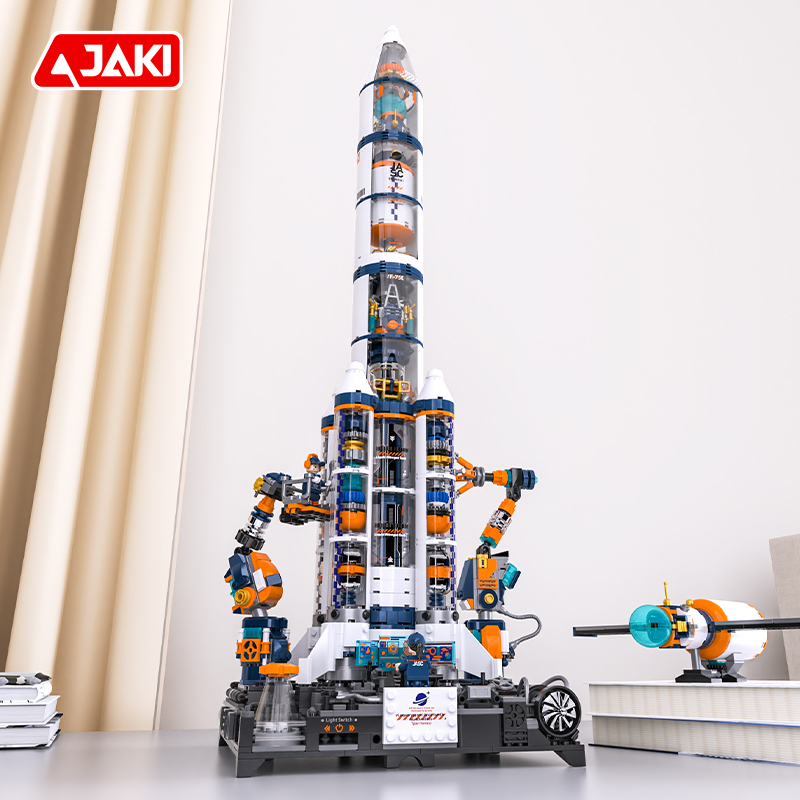 JAKI佳奇积木破晓荣耀航天火箭益智拼装模型男孩玩具摆件生日礼物