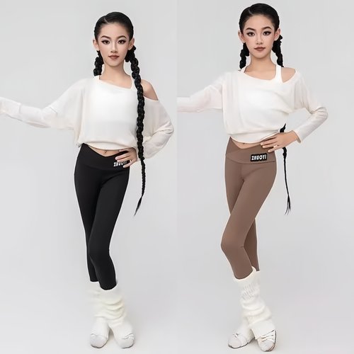 秋季拉丁女童上衣V腰瑜伽裤背心