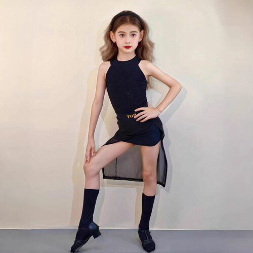 女童新款拉丁舞千金大小姐闪钻