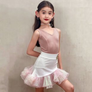 2026新款女童拉丁舞服夏季高级感练功服专业日常演出分体服装薄款