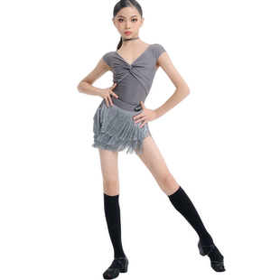 2026夏季新款拉丁舞服女童高端比赛专业集训高级黑色流苏舞蹈套装