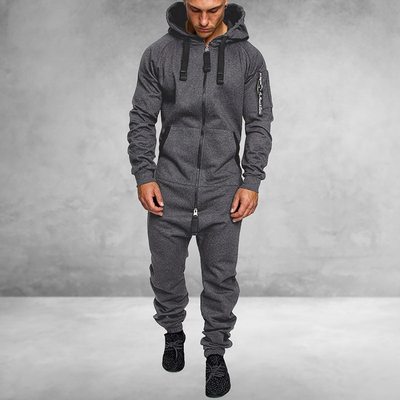 Camo casual suit hooded jumpsuit迷彩休闲简约套装连帽连体衣男