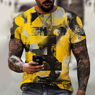 Painted Print Quick Dry Breathable T-Shirt彩绘印花透气T恤男