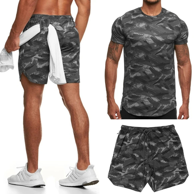 Casual camouflage T-shirt shorts spo