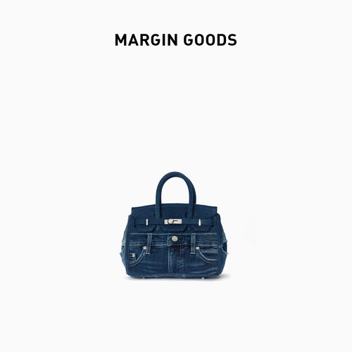 MarginGoods手提包牛仔布拼接