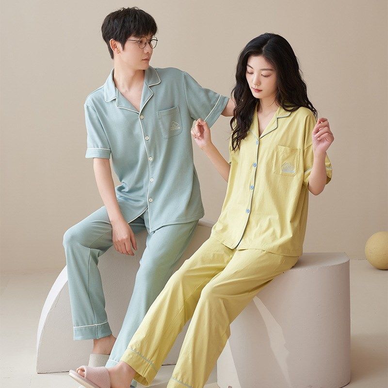 情侣睡衣夏季纯棉短袖长裤男款女春秋款2024年新款W韩式家居服夏,女士内衣/男士内衣/家居服,睡衣/家居服套装,淘宝优惠券,粉丝福利购,淘宝优惠卷