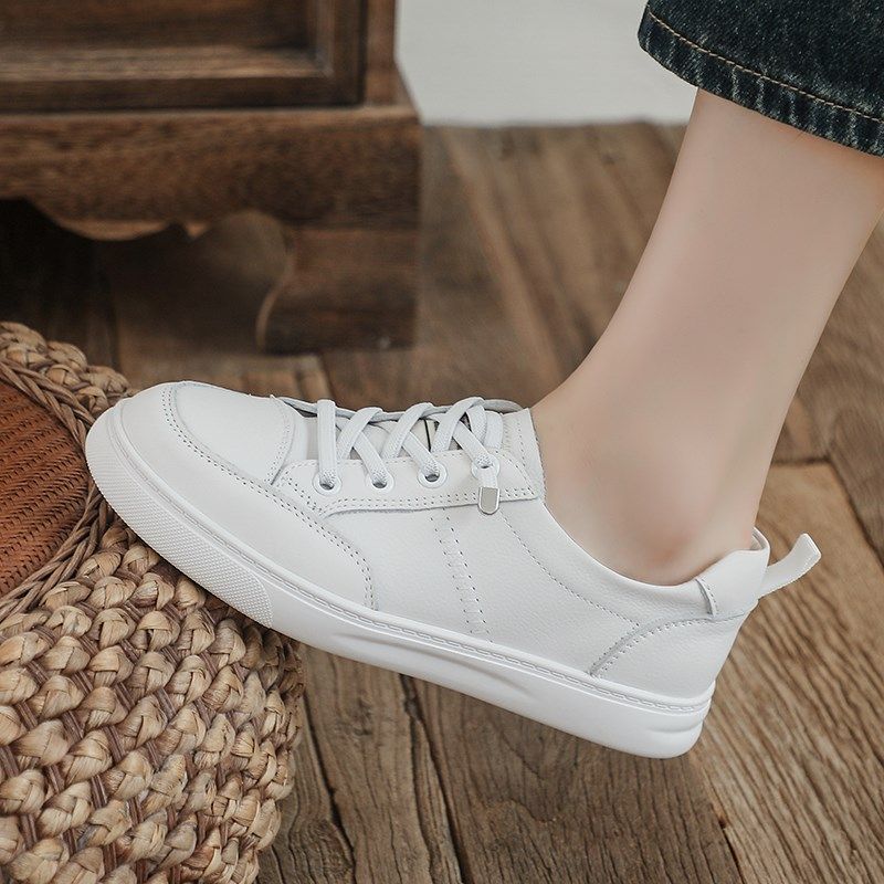 头层牛皮平底板鞋女春秋2025新款百搭低帮小白鞋一脚蹬休闲女鞋,女鞋,休闲板鞋,淘宝优惠券,粉丝福利购,淘宝优惠卷