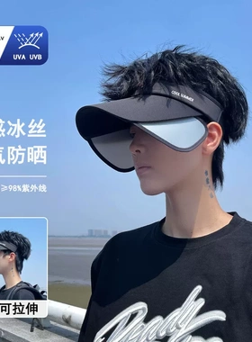 日本品质冰丝空顶防晒帽男女通用