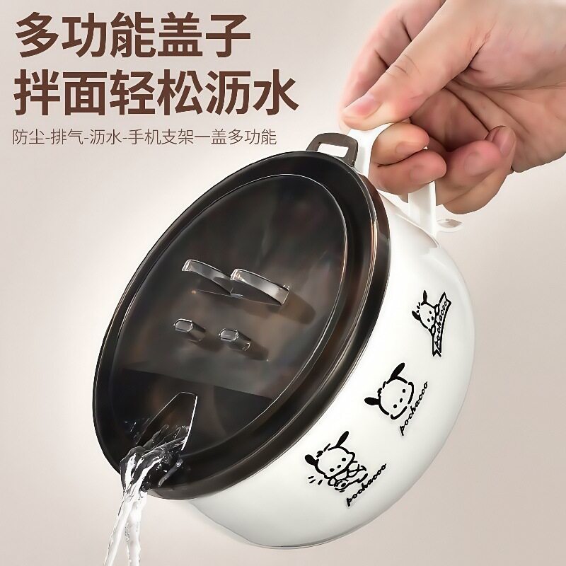 多功能沥水泡面碗带把手防尘盖图片