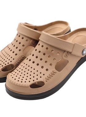 越南时尚洞洞凉鞋天然透气沙滩鞋男开车穿包头拖鞋洞洞鞋开车两穿