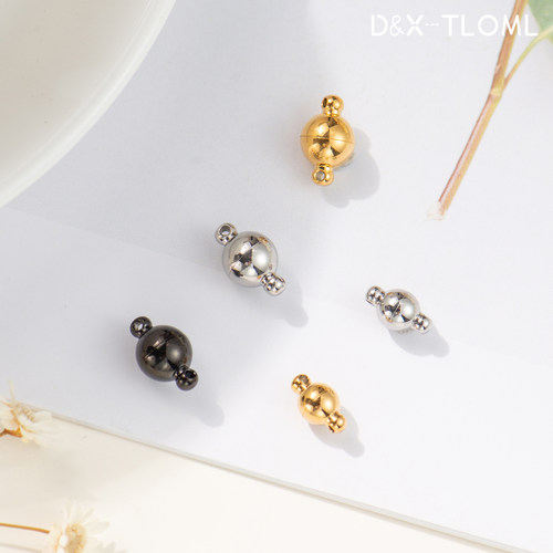 钛钢镀18K圆形磁吸扣枪黑磁铁扣