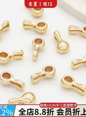 镀金勺子吊坠小灯泡项坠