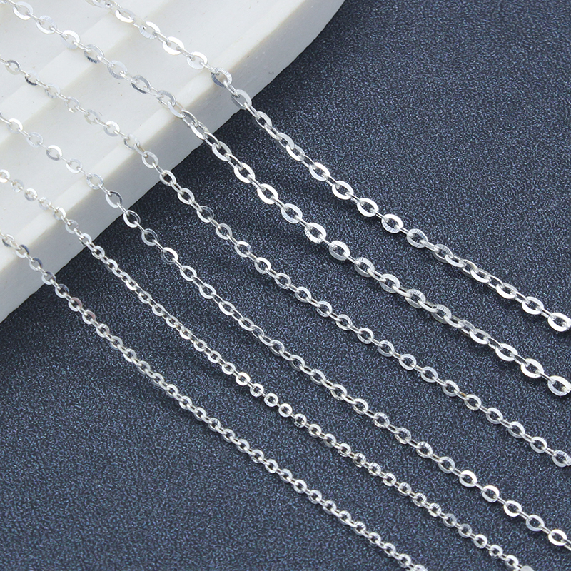 东夏饰品 S925纯银十字闪O链 手工diy手链项链细链条散链十字链条