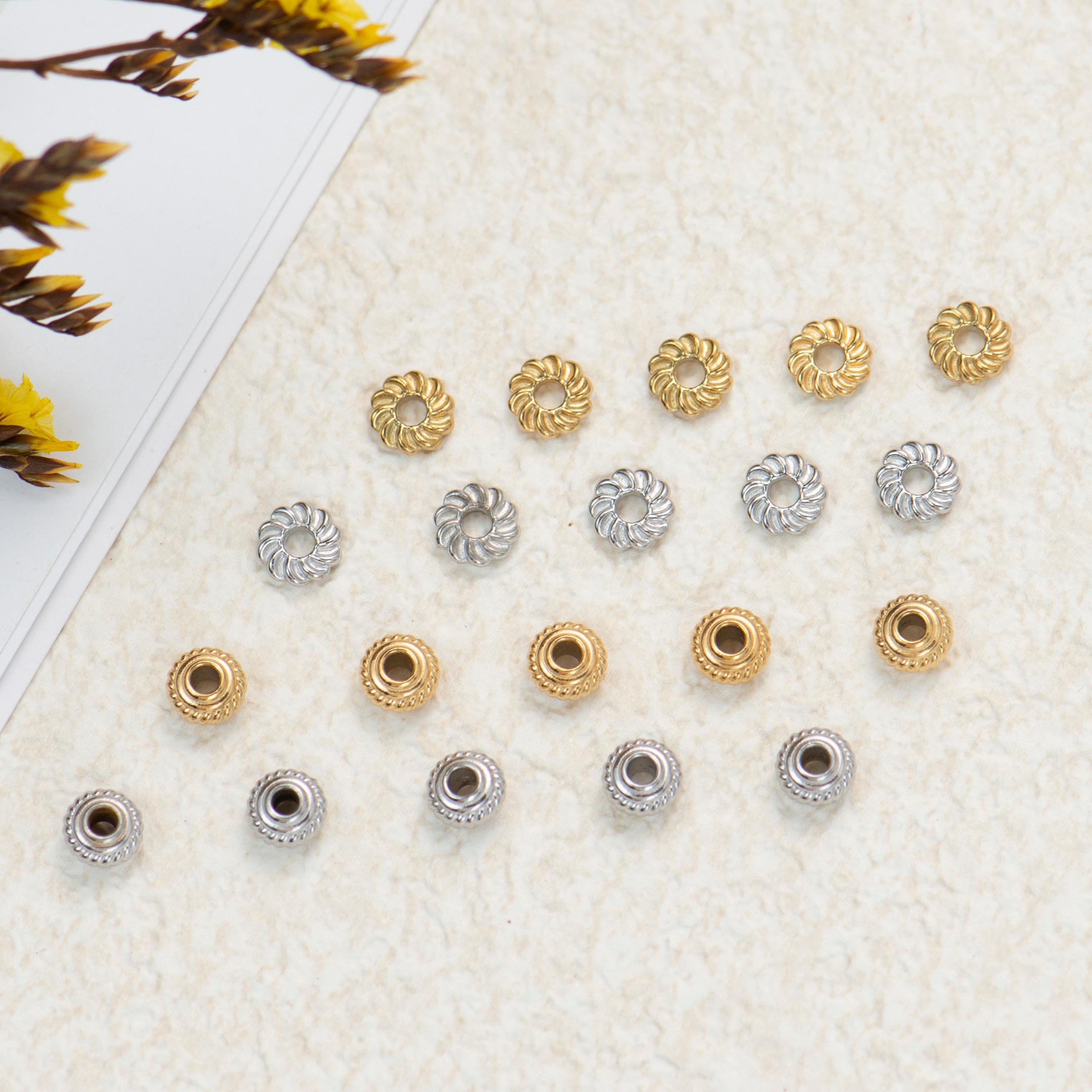 钛钢镀18K螺纹隔片南瓜隔珠