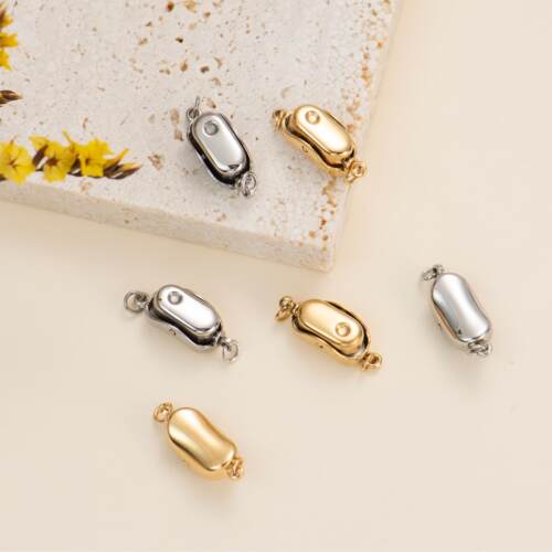 316钛钢精抛镀18K元宝扣插棒扣