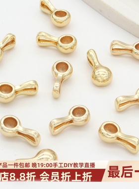 镀金勺子吊坠小灯泡项坠