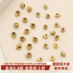 东夏饰品 钛钢镀金高级定位夹扣 炉内电镀18K金高压锅定位珠