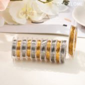 东夏饰品 炉内电镀18K金半硬线 316钛钢满天星缠花绕线金丝软线